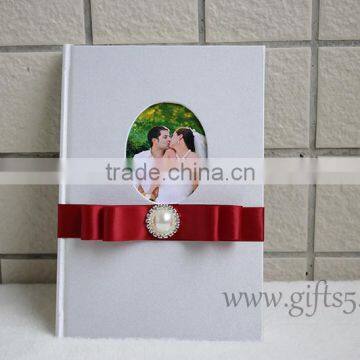 Handmade wedding guest book with photo frame on the cover wedding supplier in China