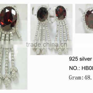 HB080 rhodium plated jewelry sets 925 sterling silver,purity 925 stamp silver jewelry from jewelry factory outlet