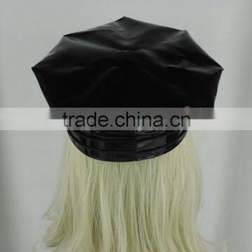 Leather Octagonal Cap Police Officer Hat Uniform Cap Party Caps photo-6