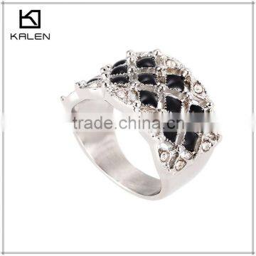 925 silver plated beautiful finger ring with black crystal stone