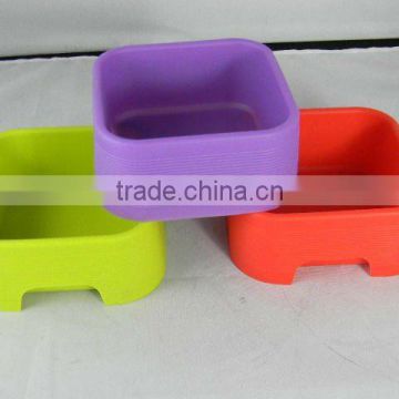 Solid square Melamine Pet bowl,different color