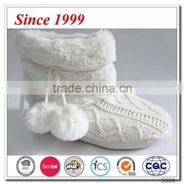 Wholesale lady sheepskin indoor slipper boots