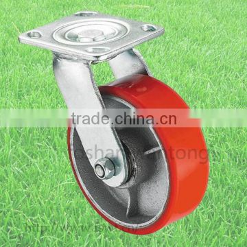 Top Plate Swivel Industrial Casters Heavy Duty Pu Wheel For Trolley