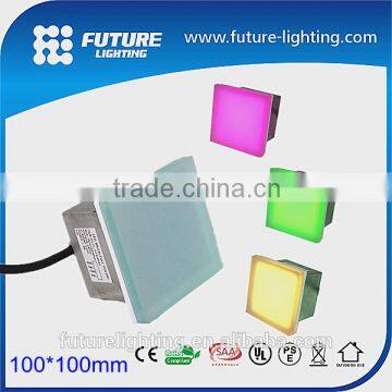 2016 China supplier 3 years warranty 100*100 outdoor led light glass led brick