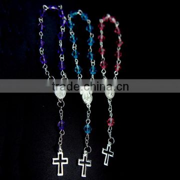 Crystal section beads rosary,religious rosary ,Catholic AB color rosary necklace