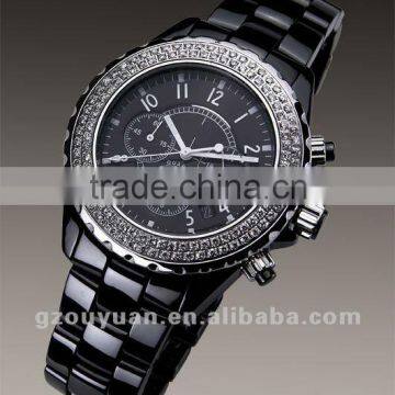 New Fashionable Ladies Black Ceramic Watch