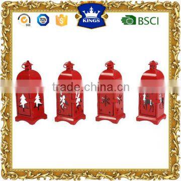 Hot selling Christmas series red mini metal lantern