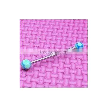 Blue acrylic ear piercing jewelry body jewelry industrial barbell