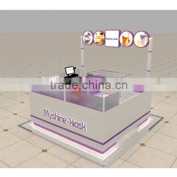 Attractive Wooden Mall Food Kiosk of Juice Bar Counter for Sale photo-3