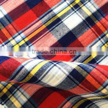 Cotton Plaid Shirt Fabric /stock yarn dyed fabric