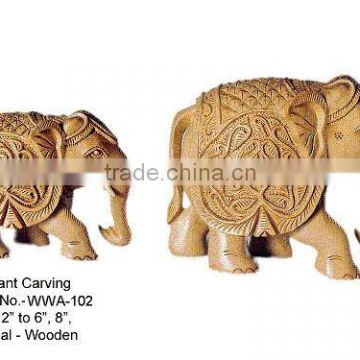 Elephant Wood Carving