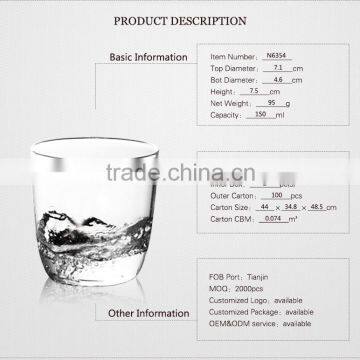 China supplier Handmade high borosilicate glassware glass cup 150ml