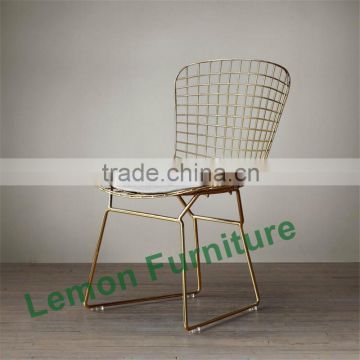 vintage industrial rose gold metal chair with pu cushion