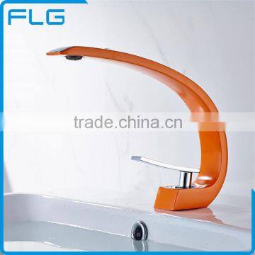 Single Handle Orange Bathroom Tap Basin Faucet photo-4