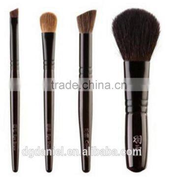 Origninal 4pcs make up brush sets Nylon hair goat hair brush black wood handle