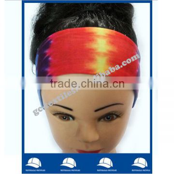 high quality yoga adjustable elastic cotton spandex digital printing headbands