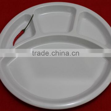 Malaysia Made Melamine Round Shape 4 Compartments Plate