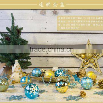 6cm Gold Blue Christmas Tree Ornaments Holiday Activities Space Decoration Ornaments photo-2