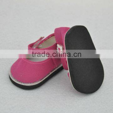 18 inch PU OEM HOT PINK Cute amerian doll shoes