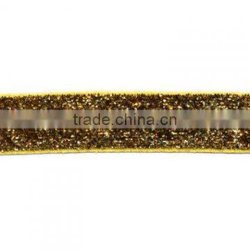 5/8" FOE Gold Glitter, Fold Over Glitter Elastic