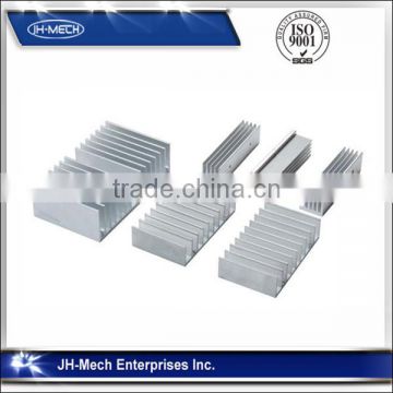 Small flat silver and balck anodized heat sinks and raditors