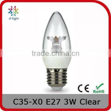 A35 DIM 200LM 3W REPLACEMENT 25W E27 CHANDELIER CRYSTAL LIGHT BULB FOR AMERICAN MARKET