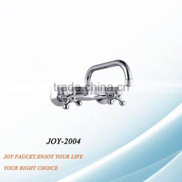 wall Moulted TWO CROSS HANDLE Brass/ZINC Kitchen Faucet