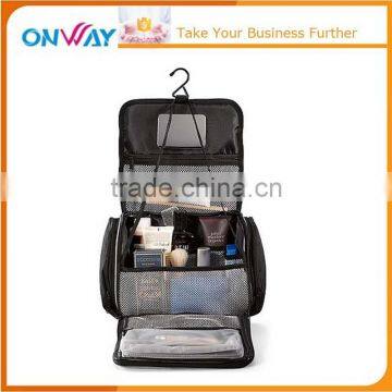 Large interior mens travel cosmetic bag with mirror