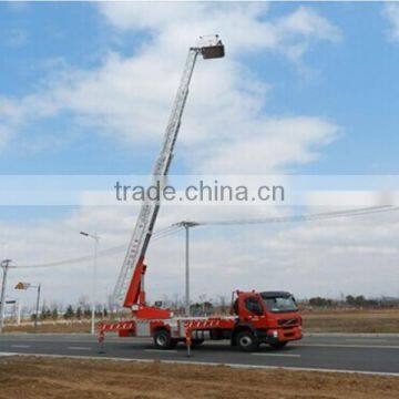 Howo 32m fire truck with aerial ladder, Sino fire sprinkler truck