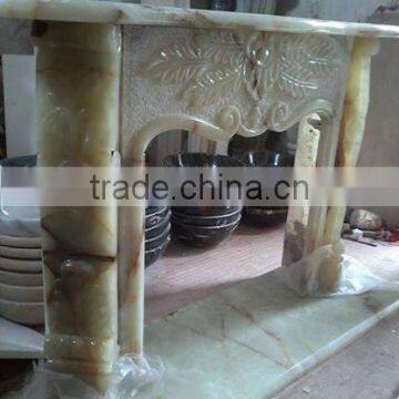 MODERN DESIGN LIGHT GREEN ONYX FIREPLACES photo-2