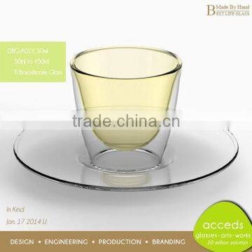 Fashional Commercial Used Clear Glass Coffee Cup With Plate photo-3