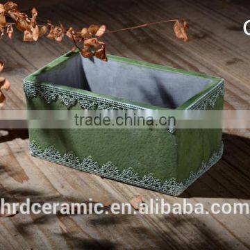 Square Decal Cement Finished Decoration Flowerpots photo-4