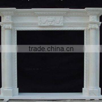 White Carved Sandstone Mantel