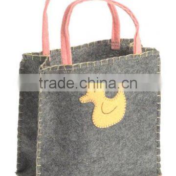 alibaba china customized logo animal pattern design felt non woven shopping hand bag