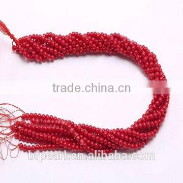 8mm Round Red Coral Beads Loose String