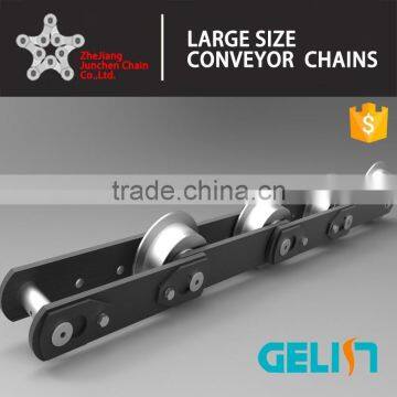 F flanged rollers type designer chain plate feeder conveyor chain