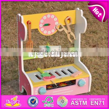 New design preschool kids play kitchen toys wooden toy bbq set W10C302