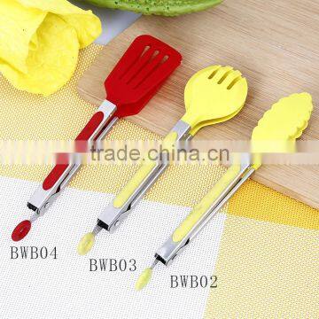 BWB02-04 Factory Price Stainless Steel Silicone Kitchen Food Tong photo-2