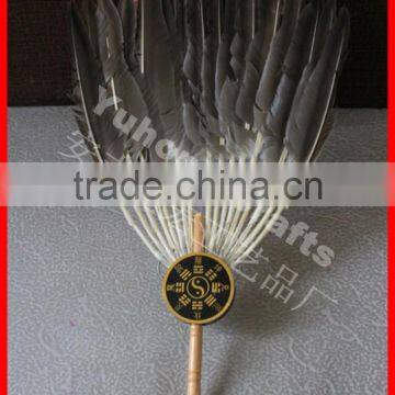 Chinese Traditional Wood Feather Fan photo-2