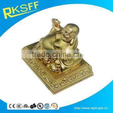 Shiny Gold Metal Alloy Lying Buddha Statue photo-6
