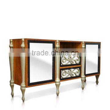 Buffet Console Classic With Glass Doors Teak Wood Furniture photo-3