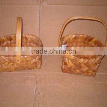 Round with handle color paint Storage willow Basket