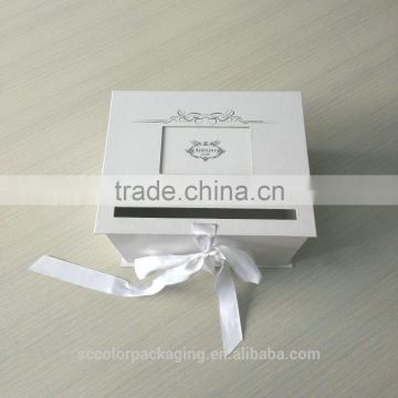 high quality custom stamping logo cake box,paperboard folding box with ribbon