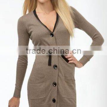 8KN064 Long Belted Cardigan Sweater