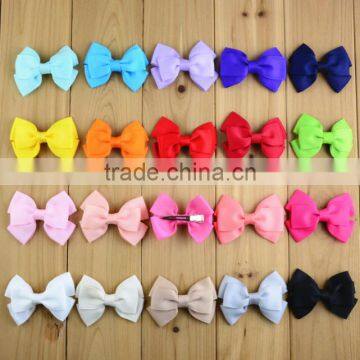 Wholesale 3 inches handmade colored quality felt hair clip hair bow import from china