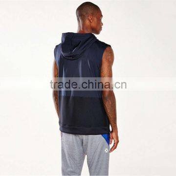 Wholesale Newest Design Sleeveless Hoodie Zip up Sleeveless Zip Hoodie photo-3
