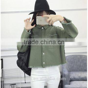 2017 Spring Autumn White Denim Jacket Women Basic Coats Printed Long Sleeve Casual Loose Woman Jeans Jackets Plus Size O Nzwt-89 photo-4