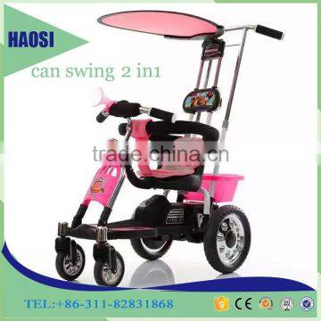 Child kid tricycle Swing function 2 in 1 children bike with umbrella tricycle kids