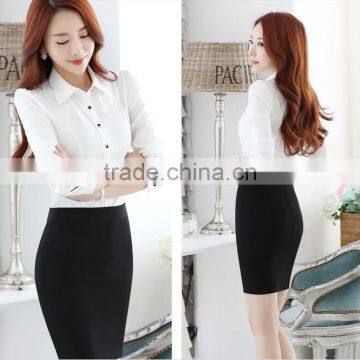 2016 New Style Women Fashion Long Sleeve Blue Shirt Ladies Office Formal White Shirt photo-6