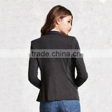 Business Womens Office Notched Lapels 3/4 Sleeves Single-button Blazer Jacket photo-5